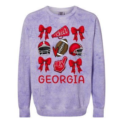 Georgia Sister Niece Coquette Bow Colorblast Crewneck Sweatshirt