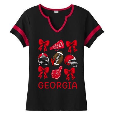 Georgia Sister Niece Coquette Bow Ladies Halftime Notch Neck Tee