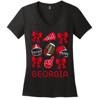 Georgia Sister Niece Coquette Bow Women's V-Neck T-Shirt