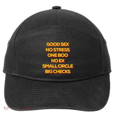 Good Sex No Stress One Boo No Ex Small Circle Big Checks 7-Panel Snapback Hat