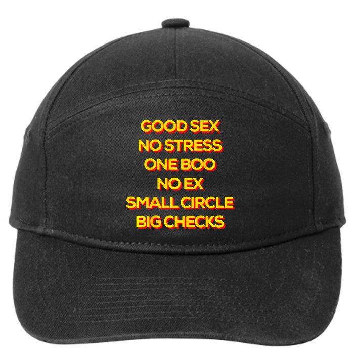 Good Sex No Stress One Boo No Ex Small Circle Big Checks 7-Panel Snapback Hat