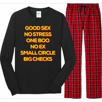 Good Sex No Stress One Boo No Ex Small Circle Big Checks Long Sleeve Pajama Set