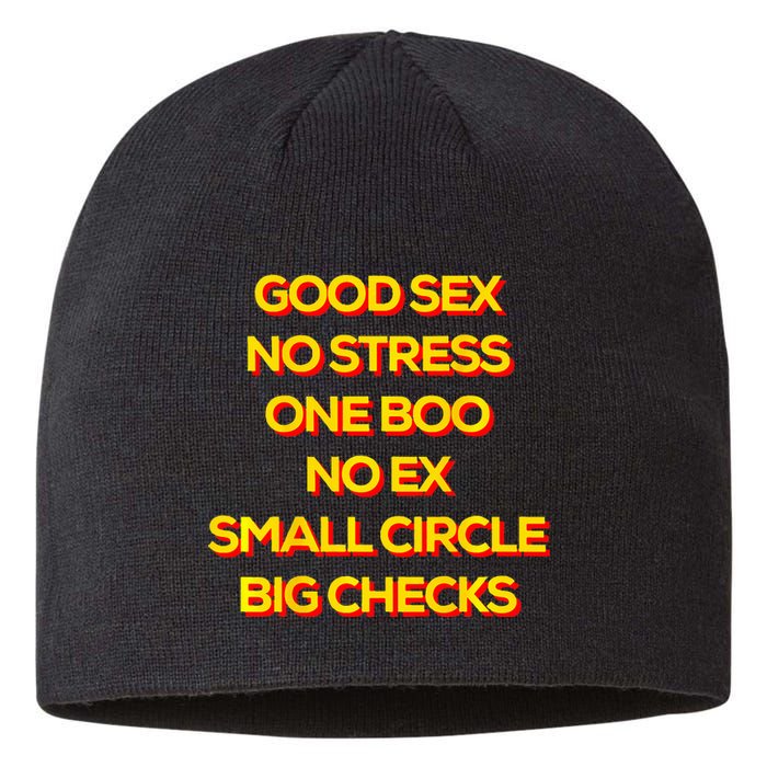 Good Sex No Stress One Boo No Ex Small Circle Big Checks Sustainable Beanie