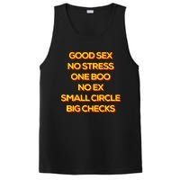 Good Sex No Stress One Boo No Ex Small Circle Big Checks PosiCharge Competitor Tank