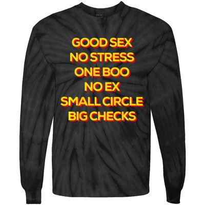 Good Sex No Stress One Boo No Ex Small Circle Big Checks Tie-Dye Long Sleeve Shirt