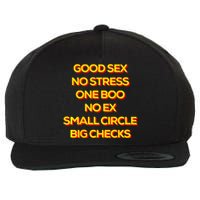 Good Sex No Stress One Boo No Ex Small Circle Big Checks Wool Snapback Cap