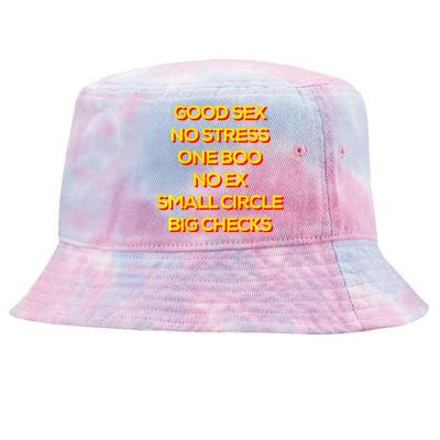 Good Sex No Stress One Boo No Ex Small Circle Big Checks Tie-Dyed Bucket Hat