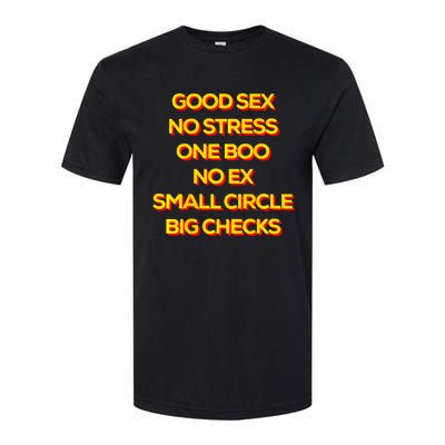 Good Sex No Stress One Boo No Ex Small Circle Big Checks Softstyle CVC T-Shirt