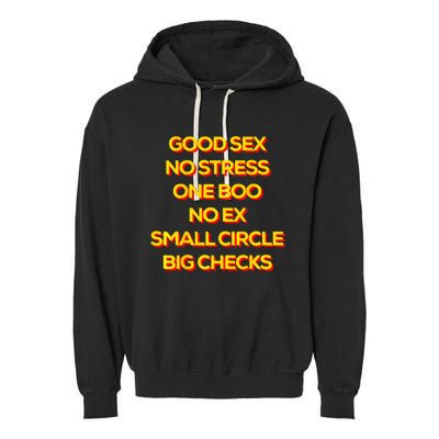 Good Sex No Stress One Boo No Ex Small Circle Big Checks Garment-Dyed Fleece Hoodie