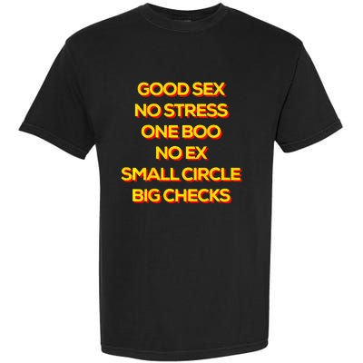 Good Sex No Stress One Boo No Ex Small Circle Big Checks Garment-Dyed Heavyweight T-Shirt