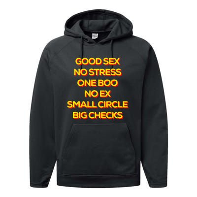 Good Sex No Stress One Boo No Ex Small Circle Big Checks Performance Fleece Hoodie