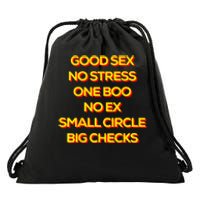 Good Sex No Stress One Boo No Ex Small Circle Big Checks Drawstring Bag