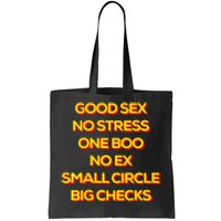 Good Sex No Stress One Boo No Ex Small Circle Big Checks Tote Bag