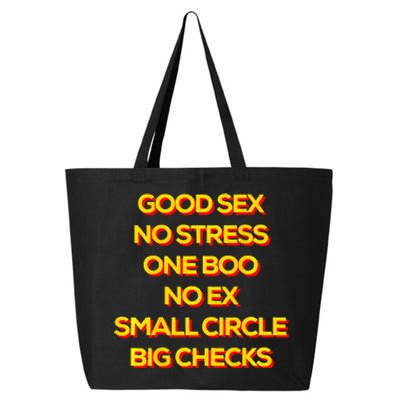 Good Sex No Stress One Boo No Ex Small Circle Big Checks 25L Jumbo Tote