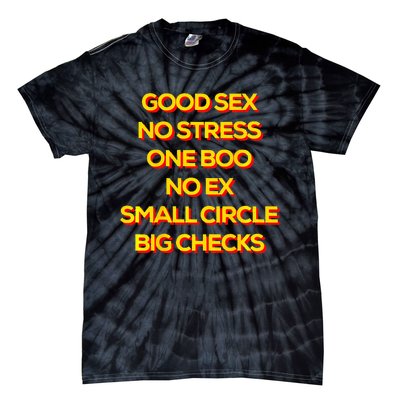 Good Sex No Stress One Boo No Ex Small Circle Big Checks Tie-Dye T-Shirt