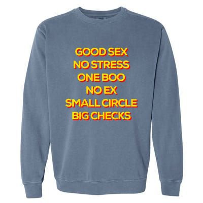 Good Sex No Stress One Boo No Ex Small Circle Big Checks Garment-Dyed Sweatshirt