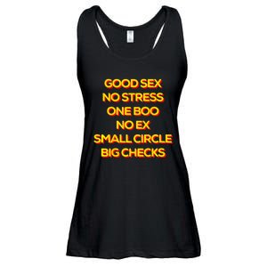 Good Sex No Stress One Boo No Ex Small Circle Big Checks Ladies Essential Flowy Tank