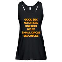 Good Sex No Stress One Boo No Ex Small Circle Big Checks Ladies Essential Flowy Tank