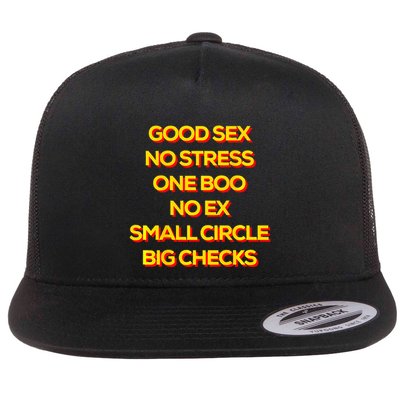 Good Sex No Stress One Boo No Ex Small Circle Big Checks Flatbill Hat