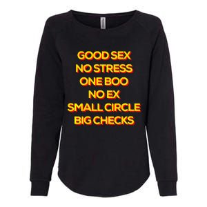 Good Sex No Stress One Boo No Ex Small Circle Big Checks Womens California Wash Sweatshirt