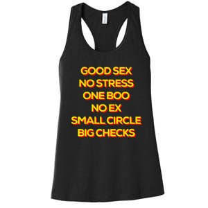 Good Sex No Stress One Boo No Ex Small Circle Big Checks Women's Racerback Tank