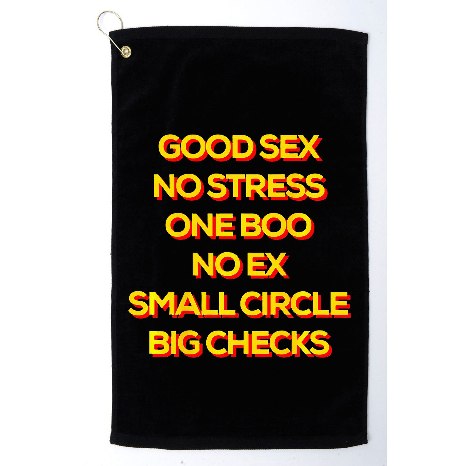 Good Sex No Stress One Boo No Ex Small Circle Big Checks Golf Towel