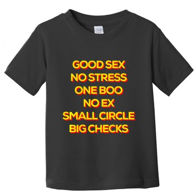 Good Sex No Stress One Boo No Ex Small Circle Big Checks Toddler T-Shirt