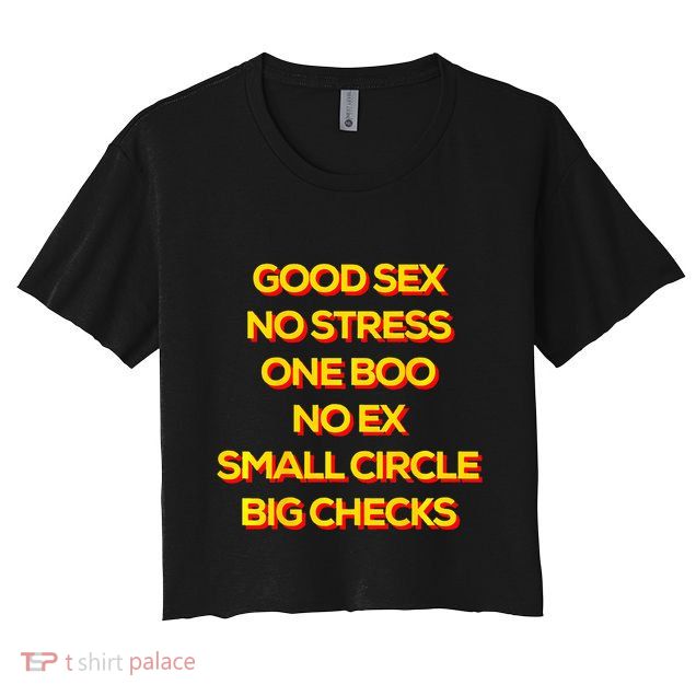 Good Sex No Stress One Boo No Ex Small Circle Big Checks Crop Top