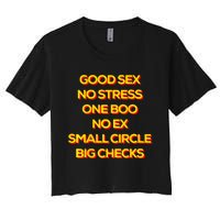 Good Sex No Stress One Boo No Ex Small Circle Big Checks Women's Crop Top Tee