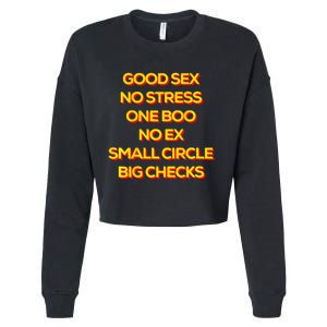 Good Sex No Stress One Boo No Ex Small Circle Big Checks Cropped Pullover Crew