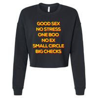 Good Sex No Stress One Boo No Ex Small Circle Big Checks Cropped Pullover Crew