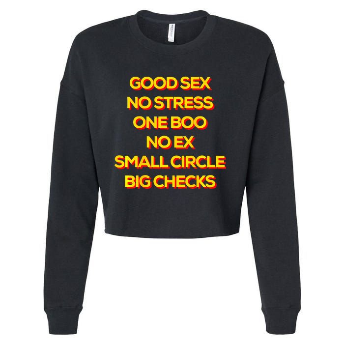 Good Sex No Stress One Boo No Ex Small Circle Big Checks Cropped Pullover Crew