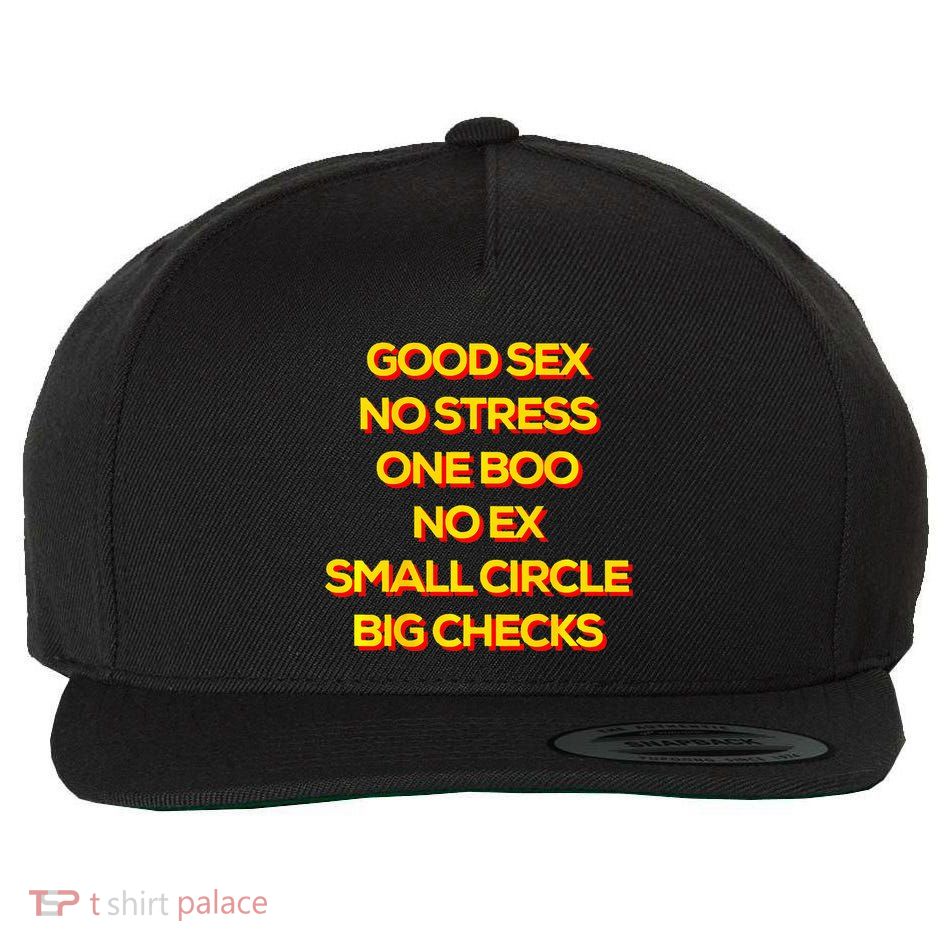 Good Sex No Stress One Boo No Ex Small Circle Big Checks Wool Snapback Cap