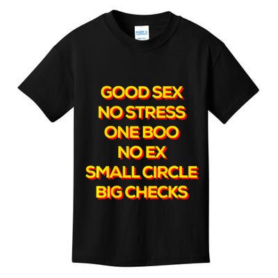 Good Sex No Stress One Boo No Ex Small Circle Big Checks Kids T-Shirt