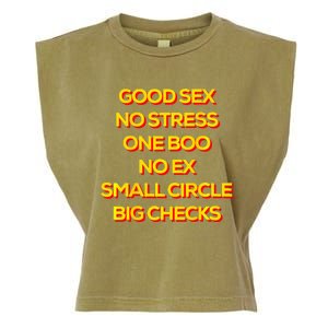 Good Sex No Stress One Boo No Ex Small Circle Big Checks Garment-Dyed Women's Muscle Tee