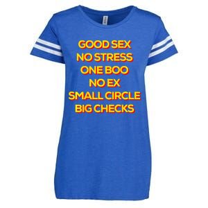 Good Sex No Stress One Boo No Ex Small Circle Big Checks Enza Ladies Jersey Football T-Shirt