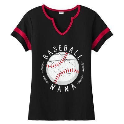 Grandmother Sports Nana Baseball Mother, Mother's Day Ladies Halftime Notch Neck Tee