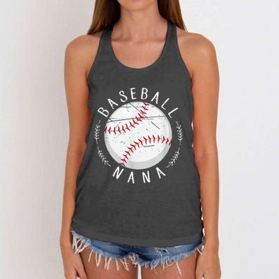 Grandmother Sports Nana Baseball Mother, Mother's Day Women's Knotted Racerback Tank