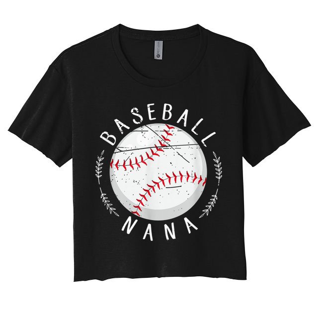 Grandmother Sports Nana Baseball Mother, Mother's Day Crop Top