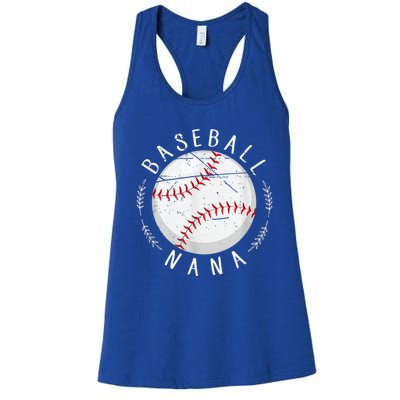 Grandmother Sports Nana Baseball Mother, Mother's Day Women's Racerback Tank