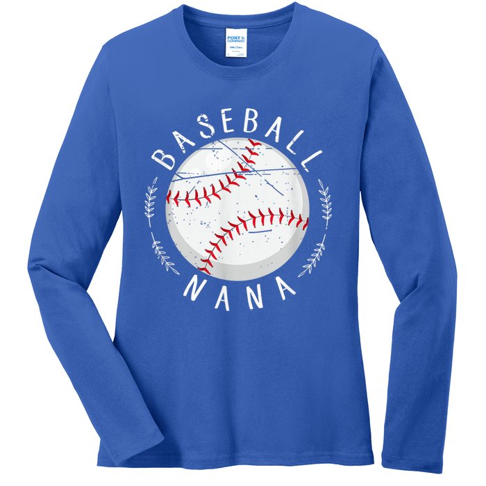 Grandmother Sports Nana Baseball Mother, Mother's Day Ladies Long Sleeve Shirt