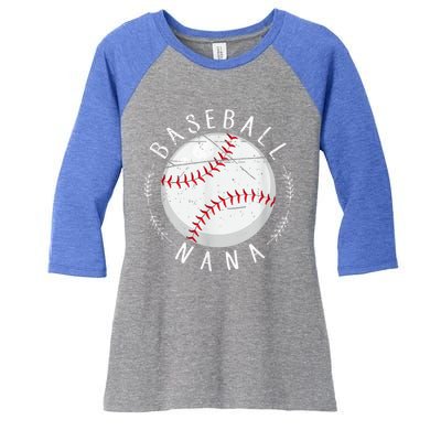 Grandmother Sports Nana Baseball Mother, Mother's Day Women's Tri-Blend 3/4-Sleeve Raglan Shirt