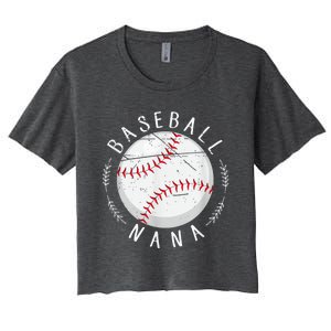 Grandmother Sports Nana Baseball Mother, Mother's Day Women's Crop Top Tee