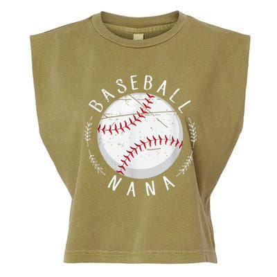 Grandmother Sports Nana Baseball Mother, Mother's Day Garment-Dyed Women's Muscle Tee