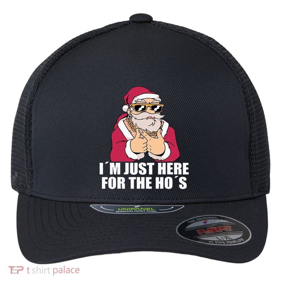 Gangsta Santa Naughty and Nice Xmas Vibes Flexfit Unipanel Trucker Cap