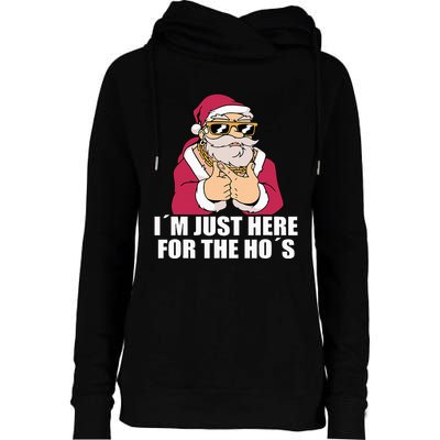 Gangsta Santa Naughty and Nice Xmas Vibes Womens Funnel Neck Pullover Hood
