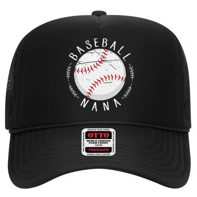 Grandmother Sports Nana Baseball Mother High Crown Mesh Back Trucker Hat