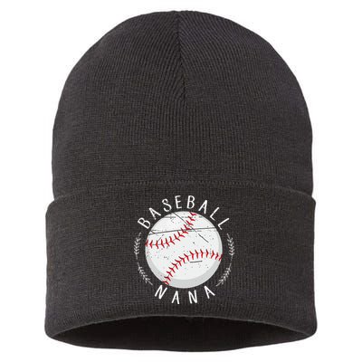 Grandmother Sports Nana Baseball Mother Sustainable Knit Beanie