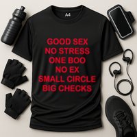 Good Sex No Stress One Boo No Ex Small Circle Big Checks Cooling Performance Crew T-Shirt