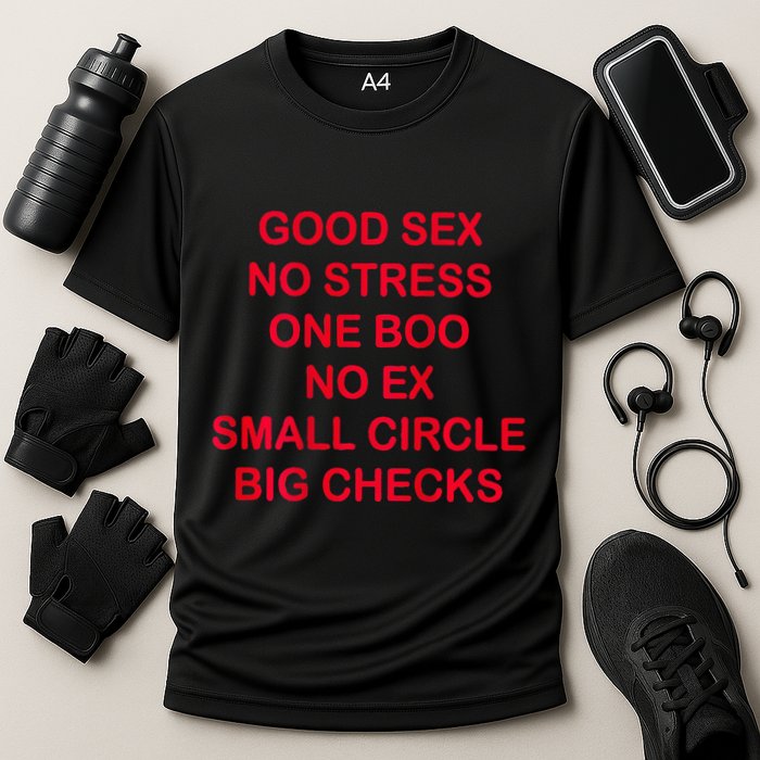 Good Sex No Stress One Boo No Ex Small Circle Big Checks Cooling Performance Crew T-Shirt